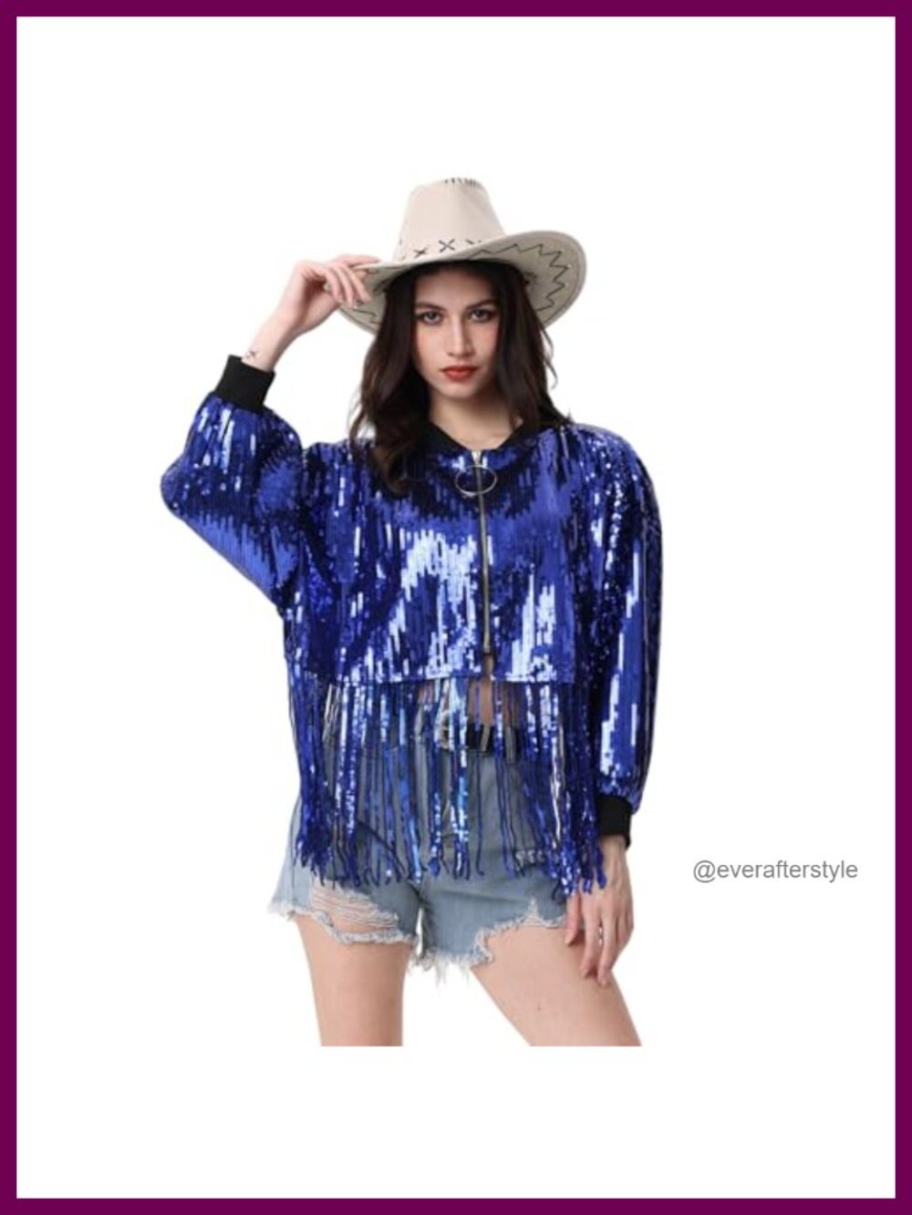 Sequin Fringe Jacket Long Sleeve Full Zip Casual Party Western